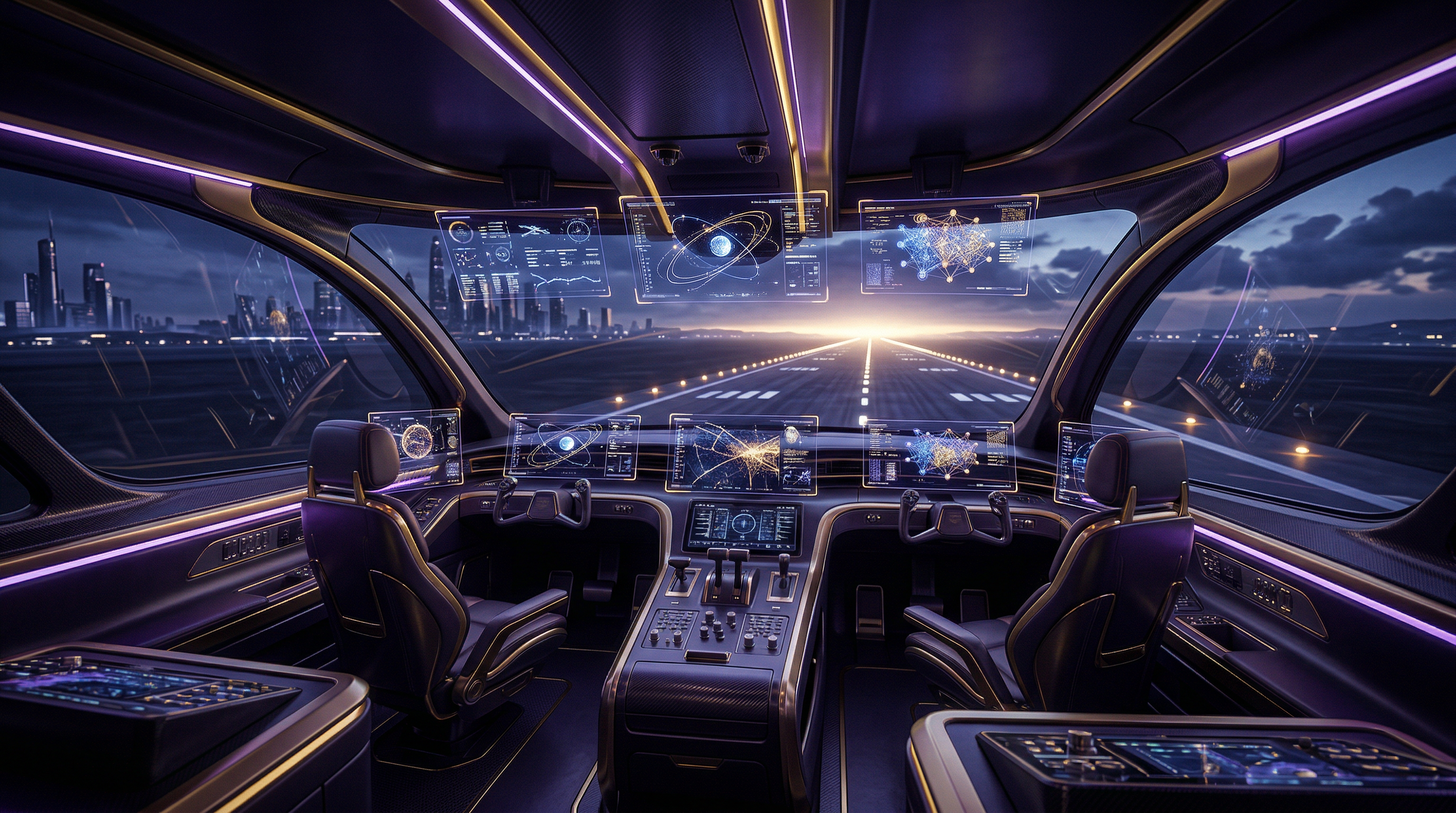Futuristic AI cockpit command center