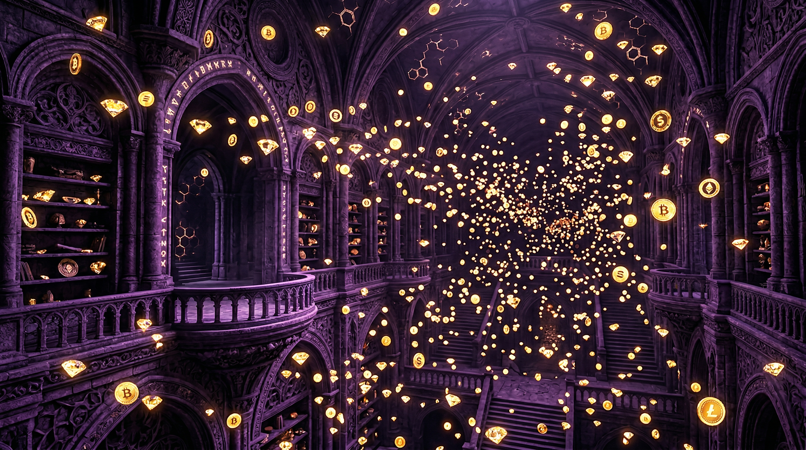 Vault of golden coins representing crypto wealth
